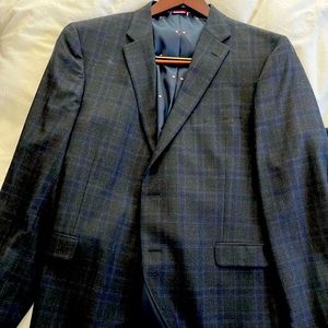 Tommy Hilfiger charcoal blue plaid suit